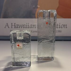 Blenko Clear Glass candle holder